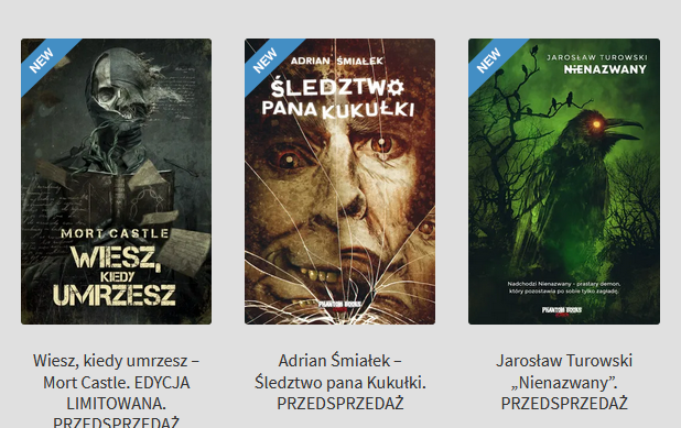 Ruszyła przedsprzedaż trzech nowych tytułów od Phantom Books Horror. Ruszyła przedsprzedaż trzech nowych tytułów od Phantom Books Horror.